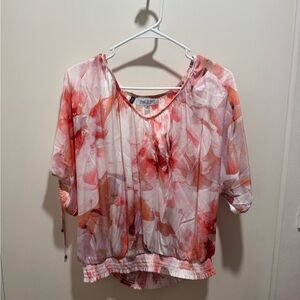 Jennifer Lopez Pink and Orange Blouse